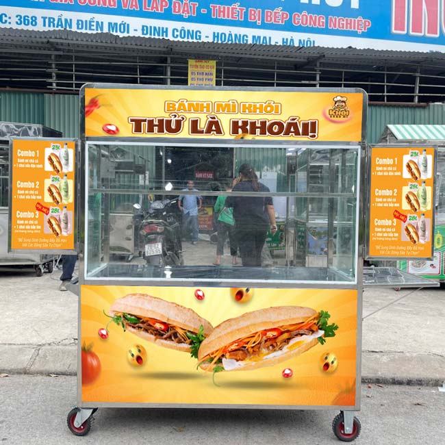 xe đẩy bán bánh mì giá rẻ
